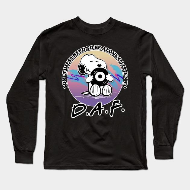 DAF Vinyl Record Fan Design Long Sleeve T-Shirt by DankFutura